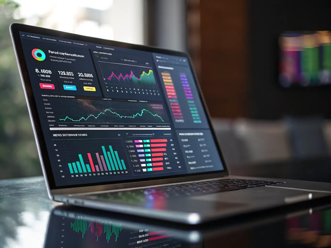 A user-friendly dashboard interface with customizable widgets and intuitive navigation, designed for easy access to financial insights.