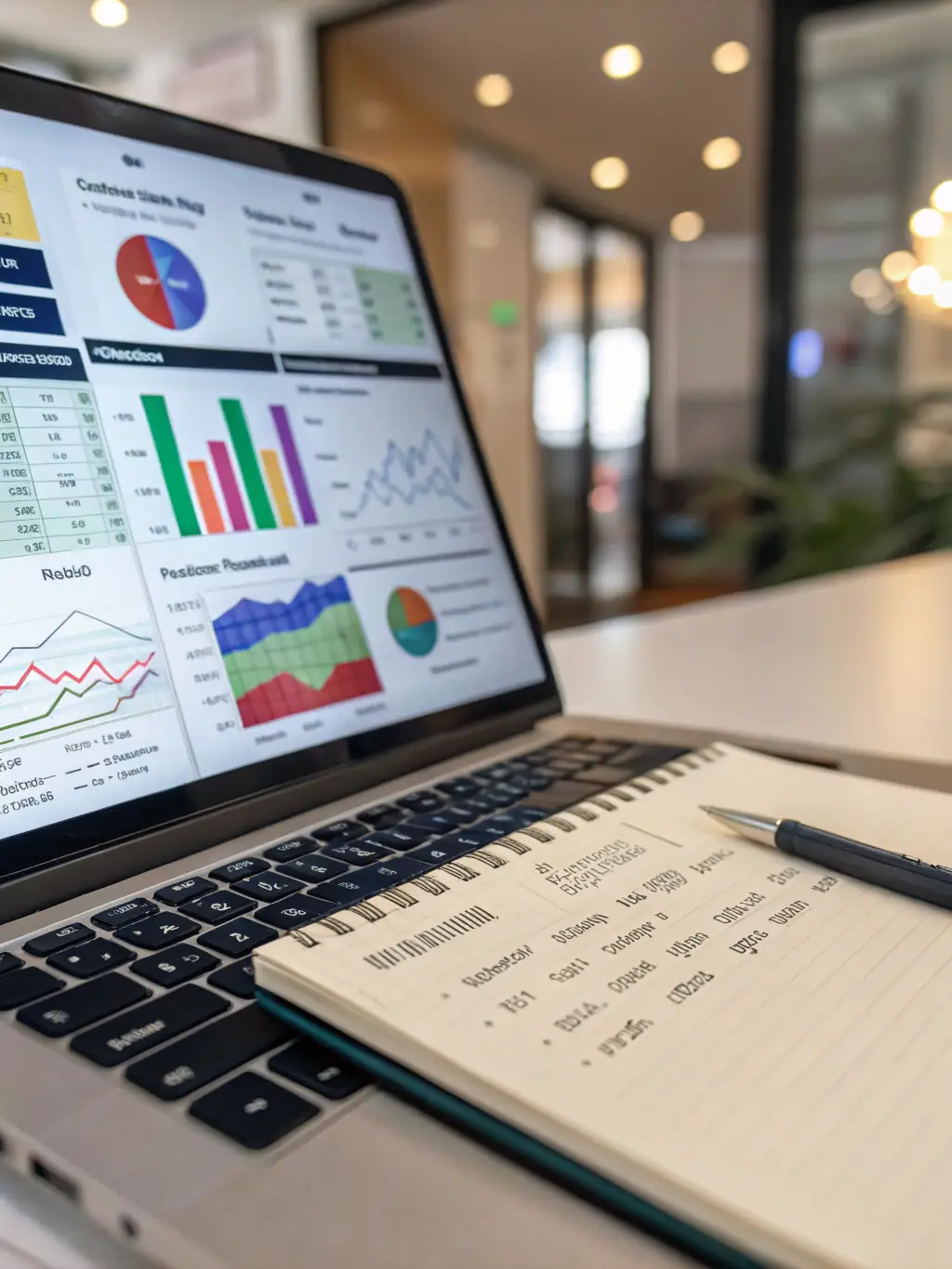 A dynamically updating dashboard displaying key performance indicators (KPIs) for a business, including revenue, expenses, and profit margins, all presented in real-time.